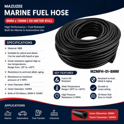 MAZUZEE 50 Meter Marine Fuel Hose 8mm x 15mm Specifications and Installation Guide
