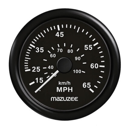 Mazuzee 65 MPH Marine Speedometer Gauge Dual Scale MPH KM/H for Boats