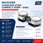 MAZUZEE Stainless Steel Compact Horn Dual Specification and Installation Guide for 12V Boat Marine Horn