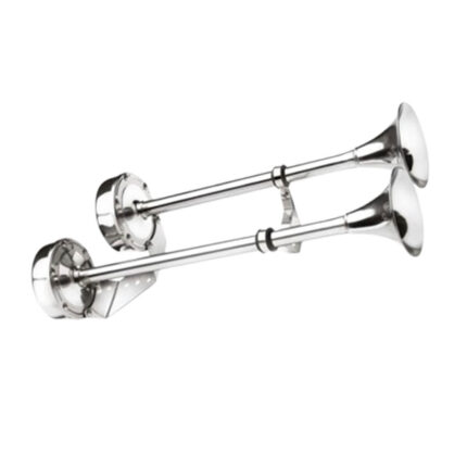 MAZUZEE Stainless Steel Trumpet Horn Dual 12V 24V Electric Marine Boat Horn