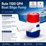 Rule 1100 GPH boat bilge pump specifications and installation guide for marine bilge water removal