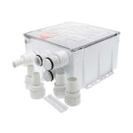 RULE 1100 GPH Shower Drain Box is a multi-port inlet boat shower sump pump system designed for reliable grey water drainage in marine environments. It collects wastewater from showers, sinks, and other drainage points before efficiently pumping it overboard. With multiple hose connection options and high-capacity pumping performance, this marine sump pump system is ideal for boats, yachts, and onboard sanitation applications.