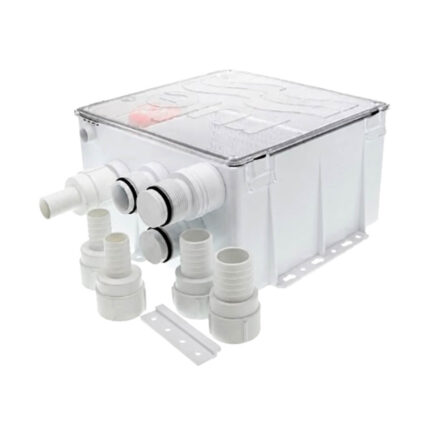 RULE 1100 GPH Shower Drain Box is a multi-port inlet boat shower sump pump system designed for reliable grey water drainage in marine environments. It collects wastewater from showers, sinks, and other drainage points before efficiently pumping it overboard. With multiple hose connection options and high-capacity pumping performance, this marine sump pump system is ideal for boats, yachts, and onboard sanitation applications.