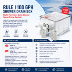 RULE 1100 GPH Shower Drain Box – Multi-Port Inlet Boat Shower Sump Pump System - Image 2