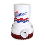 Rule 2000 GPH boat bilge pump 12V & 24V for powerful marine bilge water removal and boat drainage