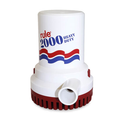 Rule 2000 GPH boat bilge pump 12V & 24V for powerful marine bilge water removal and boat drainage