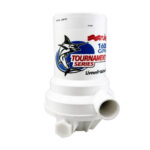 RULE Tournament Series Dual Port 1600 GPH Livewell Pump for Boat Livewell Aeration and Water Circulation