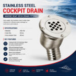 Stainless Steel Cockpit Drain | Marine Boat Deck Drain Fitting - Image 2