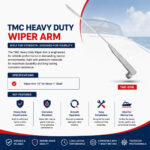 TMC Heavy Duty Wiper Arm Specification and Installation Guide for Marine Boat Windshield Wiper System