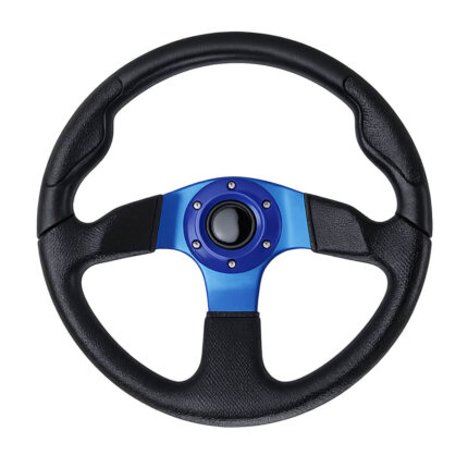 AAA Boat Steering Wheel - Blue Heavy-Duty Marine Steering Wheel with Aluminum Frame and PU Grip