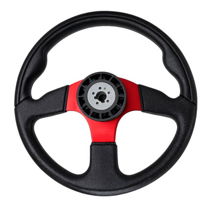 AAA Boat Steering Wheel - Red Back View with Aluminum Hub and 3/4 Inch Tapered Bore