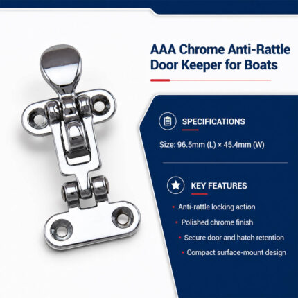 AAA Chrome Anti-Rattle Door Keeper for Boats specification and installation guide