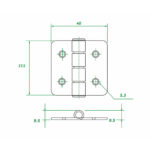 AAA Stainless Steel Hinge 304 Dimension – 40 × 37.5 mm marine cabinet hinge for boats
