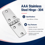 AAA Stainless Steel Hinge 304 Specification Installation – surface-mount marine hinge for boats