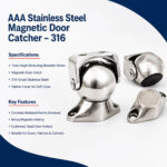 AAA Stainless Steel Magnetic Door Catcher – 316 specification and installation guide for boat and cabinet doors