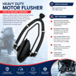 Heavy Duty Motor Flusher for Outboard Engines specification and installation guide, reinforced outboard flush muffs for freshwater engine maintenance