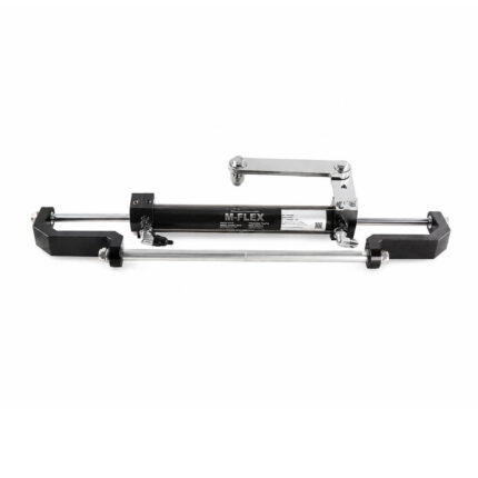 M-FLEX Hydraulic Steering Cylinder for Boat Outboard Steering System – 100HP, 150HP & 600HP with front-mount hydraulic steering cylinder for single and dual outboard engines.
