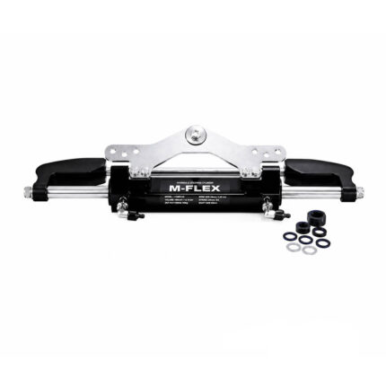 M-FLEX Hydraulic Steering Cylinder for Outboard Steering System – 100HP, 150HP, 600HP & 700HP front-mount hydraulic steering cylinder for single and dual outboard engines with corrosion-resistant construction.