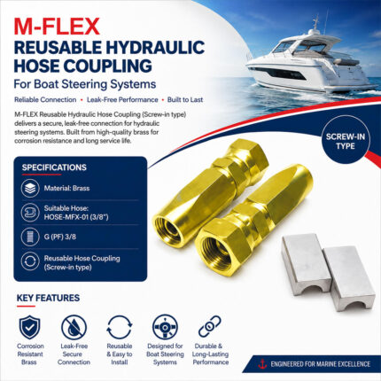 M-FLEX Reusable Hydraulic Hose Coupling for Boat Steering Systems Specification & Installation Guide 3/8 Inch Hydraulic Hose Fitting