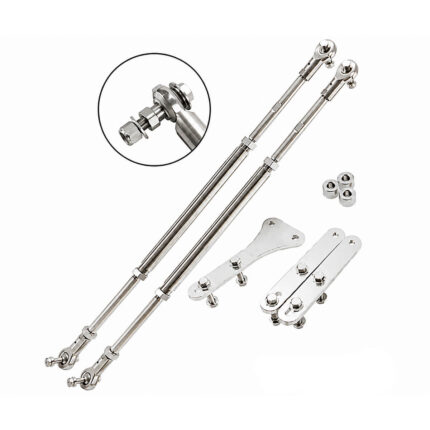 M-FLEX Tie Bar Kit for Twin and Triple Outboard Hydraulic Steering Systems, adjustable SS316 outboard tie bar and steering link