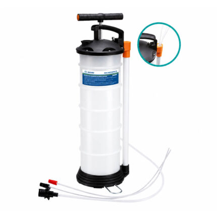 MAZUZEE 6.5L manual fluid extractor pump for engine oil, fuel and marine fluids with self-priming vacuum extraction system