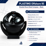 PLASTIMO Offshore Bracket Mount  Boat Compass – 95 Black - Image 2