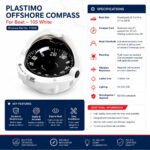 Plastimo Offshore Compass For Boat 105 White Specification Installation – Marine Compass, Flush Mount Boat Compass