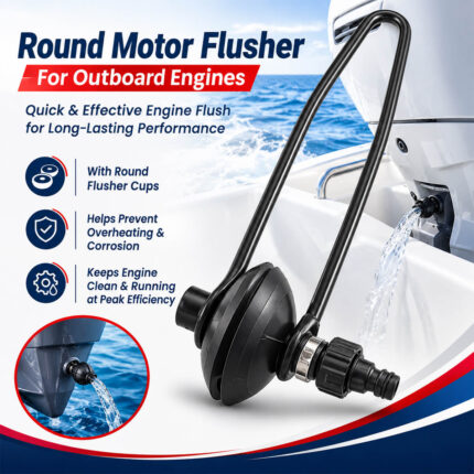 Round Motor Flusher for Outboard Engines specification and installation guide, outboard motor muffs for freshwater engine flushing