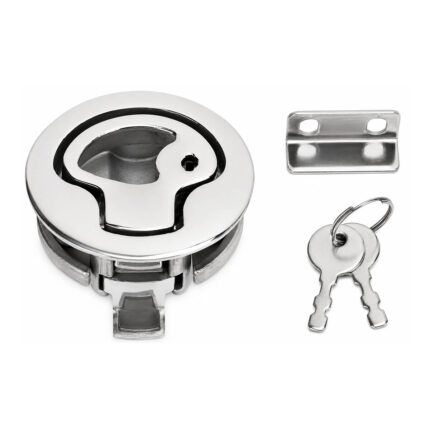 Stainless Steel Flush Latch With Lock – AISI 316 for boat hatches and compartments