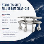 Stainless Steel Pull-Up Boat Cleat – AISI 316 specification and installation guide for boats and yachts