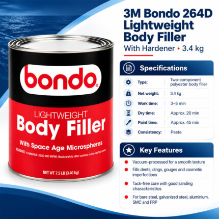 3M Bondo 264D Lightweight Body Filler With Hardener – 3.4 kg specifications and key features