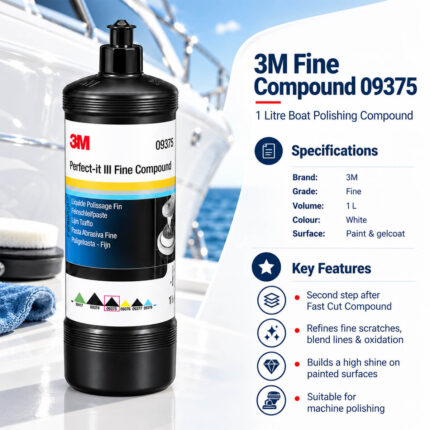 3M Fine Compound 09375 – 1 Litre Boat Polishing Compound specifications and key features