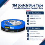 3M Scotch Blue Tape – 1 Inch Multi-Surface Painter’s Tape - Image 2