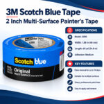 3M Scotch Blue Tape 2 Inch Multi-Surface Painter’s Tape specification and application guide