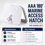 AAA 180° Marine Access Hatch With Non-Locking Latch - Image 2