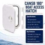 CANSB 180° Boat Access Hatch 373mm × 270mm specification and installation guide