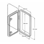 CANSB 180° Boat Access Hatch 513mm × 458mm dimension diagram – marine access hatch