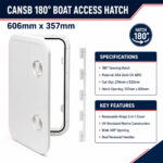 CANSB 180° Boat Access Hatch 606mm × 357mm specification and installation guide
