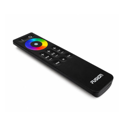 Fusion CRGBW Speaker Lighting Remote Control remote view showing colour, brightness and lighting-effect buttons