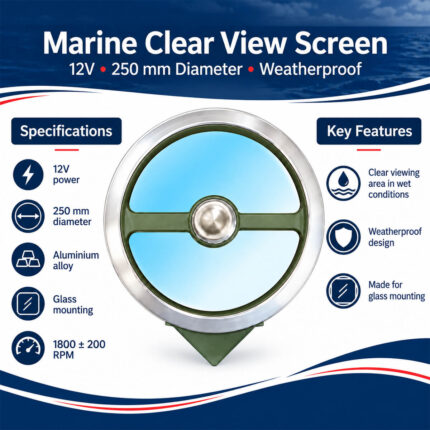 H2 Pro Marine Clear View Screen – 12V, 250 mm Diameter, Weatherproof specifications and key features