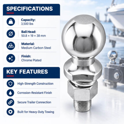 Heavy Duty Trailer Hitch Ball – 2 Inch Ball, 3,500 lbs Capacity Specifications and Key Features