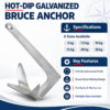 Hot-Dip Galvanized Bruce Anchor For Boats – 5 kg to 50 kg - Image 2
