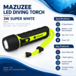 MAZUZEE LED Diving Torch – 3W Super White - Image 2