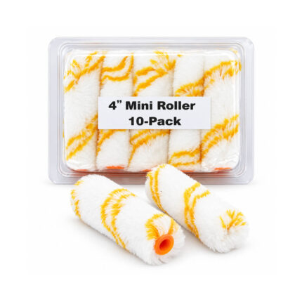 Mini Paint Roller Refills – 10 Pcs Box, showing 4 inch mini roller covers for painting