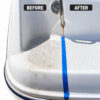 OCTO Black Stain Remover 750 ml before and after result on a stained boat surface