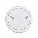 Round Non-Skid Marine Deck Plate White – 4 inch, 6 inch and 8 inch boat deck plate