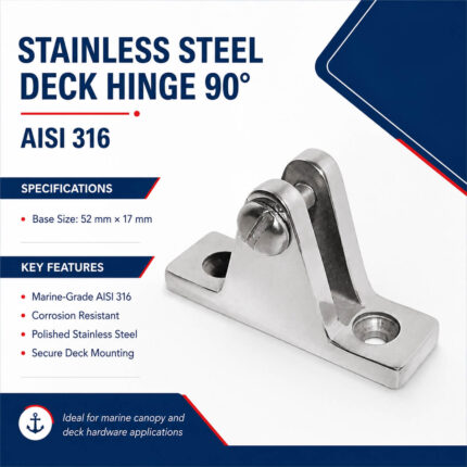 Stainless Steel Deck Hinge 90° – AISI 316 Specifications and Installation