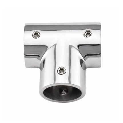 Stainless Steel Tee 90° – AISI 316 Marine Rail Fitting, 3-Way Tee Connector for Boat Handrails