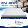 VETUS MISO100W Marine Sound Insulation Panel – White, 1000 × 1000 × 20 mm, specifications and key features showing sound absorption and self-adhesive backing