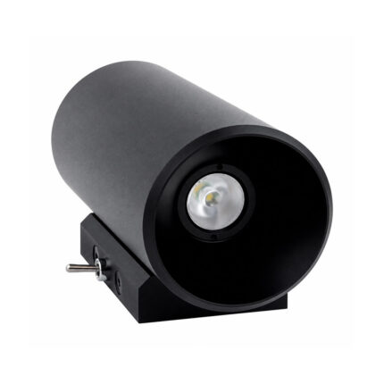 Casolux MARY Up/Down LED Wall Light 10–30V DC, Black Aluminium, front view.
